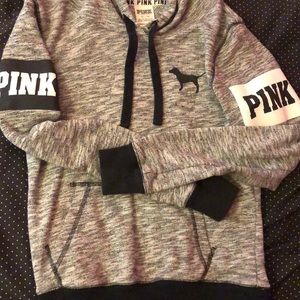 VS Pink Crop Black & Gray hoodie